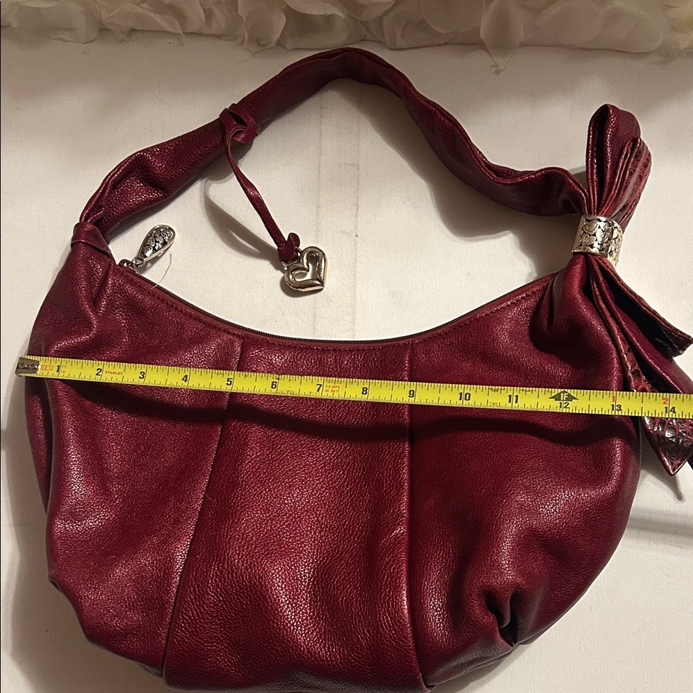 Brighton Deep Red Leather Shoulder Bag - Picture 4 of 8